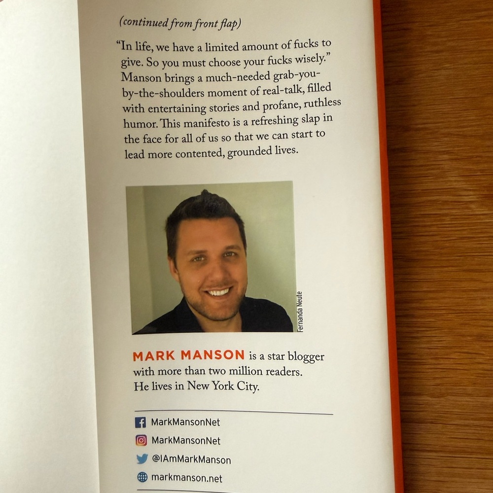 The Subtle Art of Not Giving a F*ck by Mark Manson - Bright Orange Cover - Picture 4 of 4